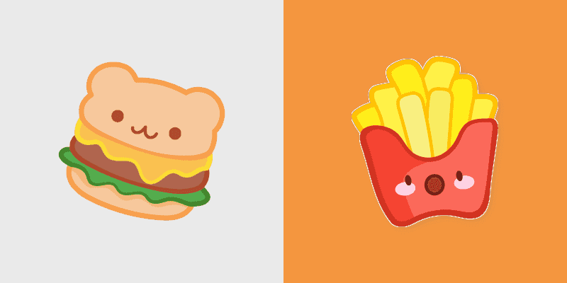 Custom Cute Hamburger and Fries