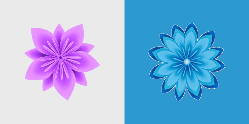 Origami Purple Blue Flowers