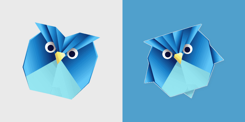Origami Blue Owl