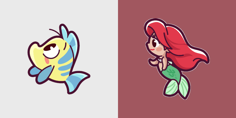 Cute Cursor Pack: Ariel & Flounder