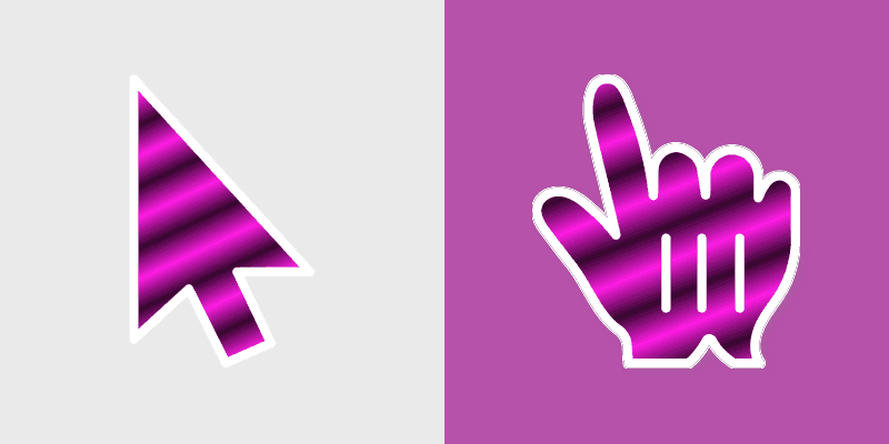 Custom Pink Zebra Gradient Cursor Pack