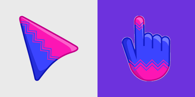 Pink & Blue Cool Blend Custom Cursor