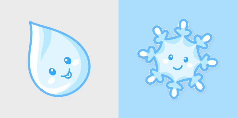 Cute Cursor Pack: Droplets & Snowflakes