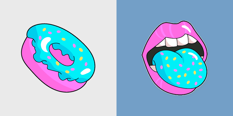 Donut Blue Tongue