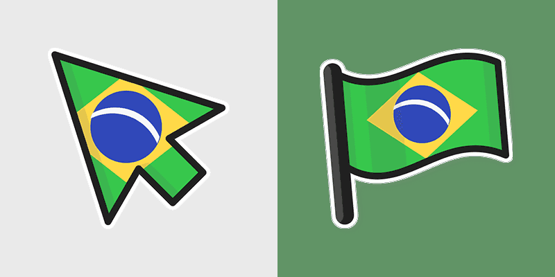 Custom Cute Brazil Flag Mouse Cursor