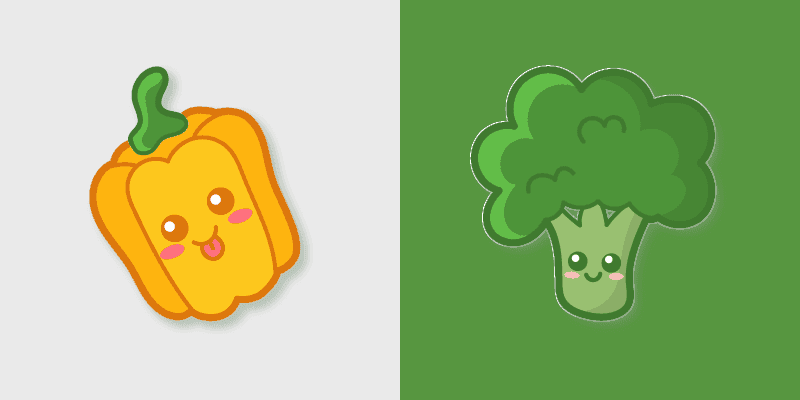 Cute Cursor Pack - Yellow Pepper & Broccoli