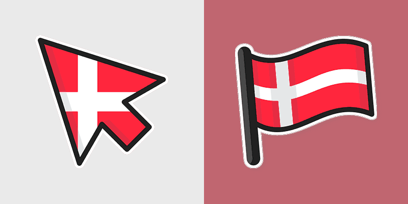 Cute Denmark Flag Cursor Pack