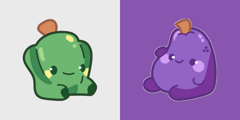 Cute Cursor Pack - Kawaii Green Pepper and Eggplant