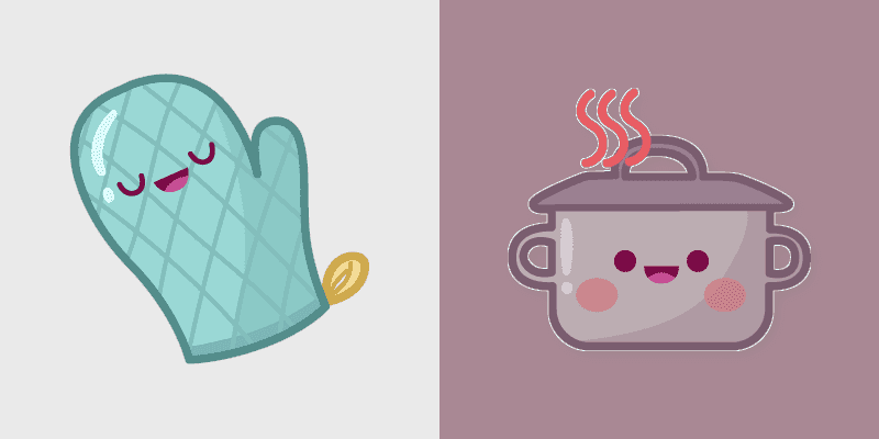 Kawaii Saucepan and Oven Glove