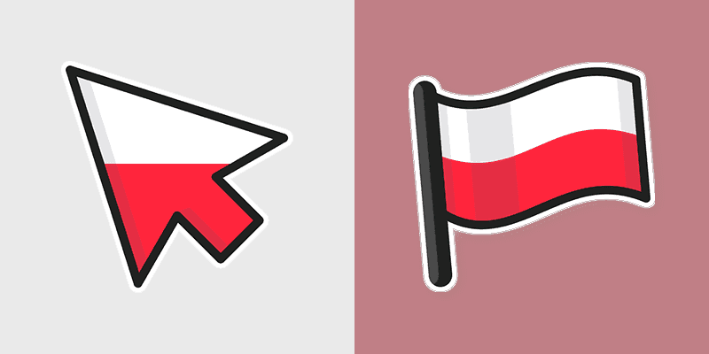 Cute Polish Flag Custom Cursor