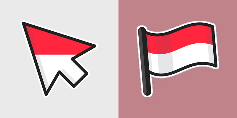 Cute Custom Cursor Pack - Indonesia Flag Edition