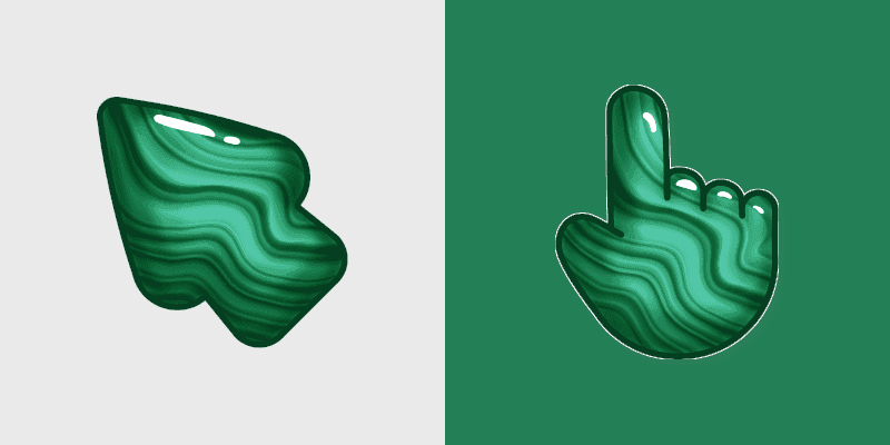 Cute Cursor - Glowing Green Malachite