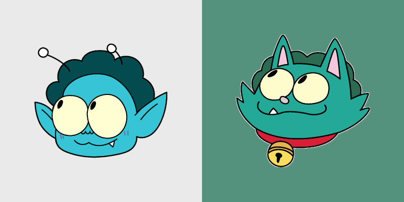 Radicles X and Werecat Cute Cursor Pack