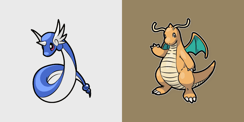 Dragonair and Dragonite