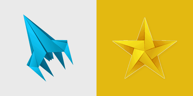 Origami Rocket and Star