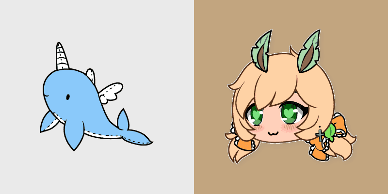Custom Leafu and Narwhal Cursor Pack