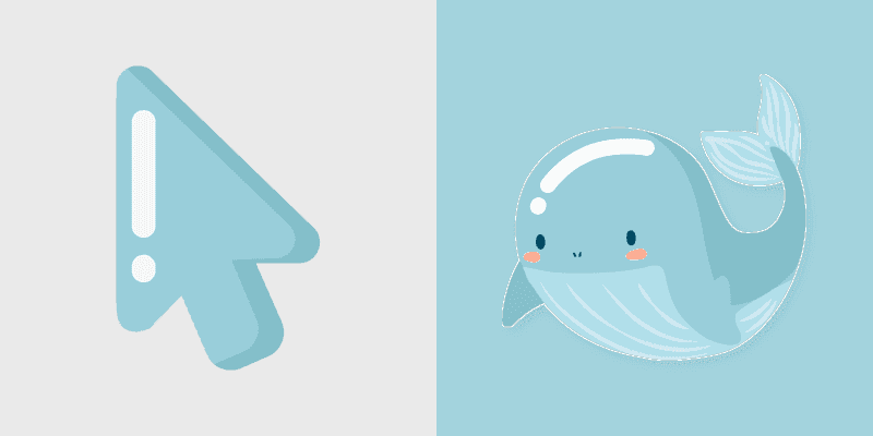 Cute Whale Mouse Cursor Pack