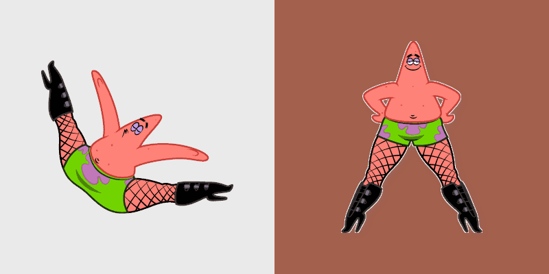 Cute Cursor Pack - SpongeBob Patrick in Stilettos