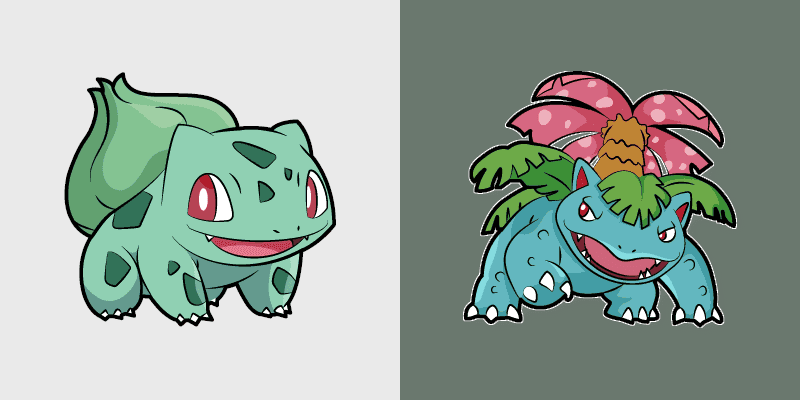 Bulbasaur and Venusaur