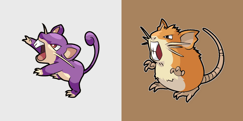 Cute Cursor Pack: Pokemon Rattata & Raticate