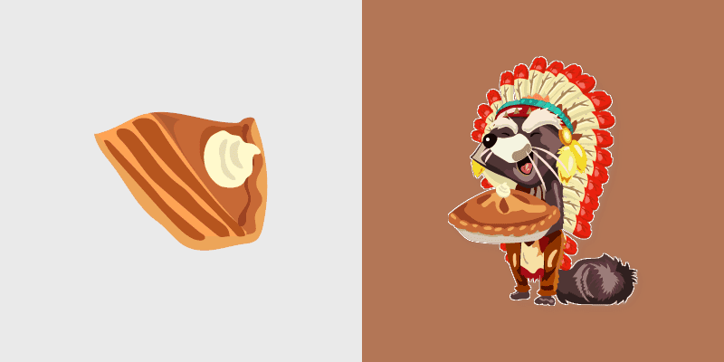 Cute Cursor - Thanksgiving Raccoon & Pumpkin Pie