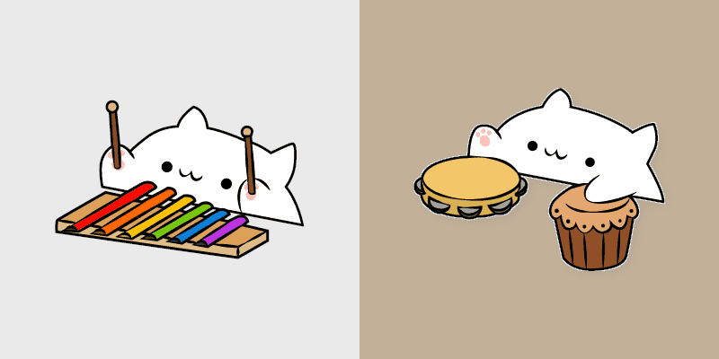 Custom Cute Cursor Pack - Bongo Cat Percussion Ensemble