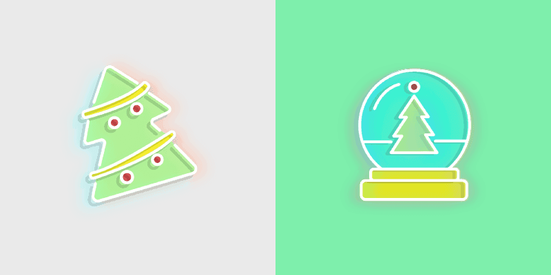Neon Cute Christmas Mouse Cursor Pack