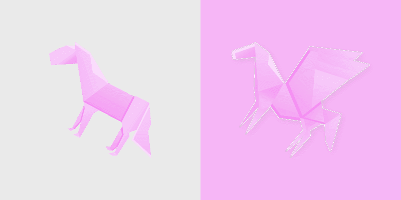 Origami Pink Mouse