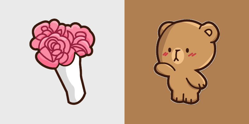 Cute Mocha Cursor with Pink Roses