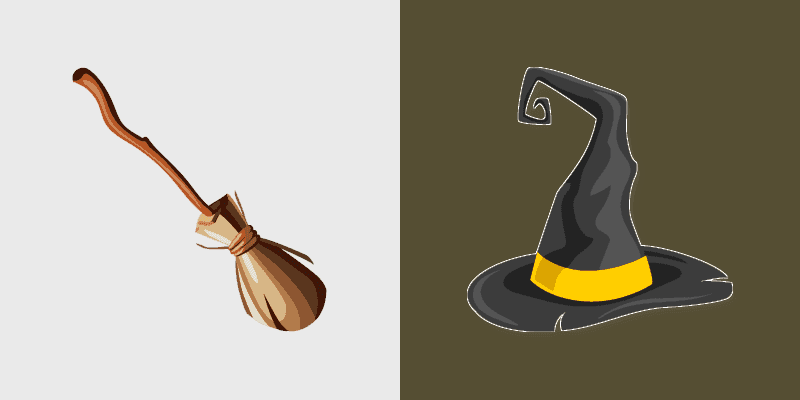 Witch Broom & Hat