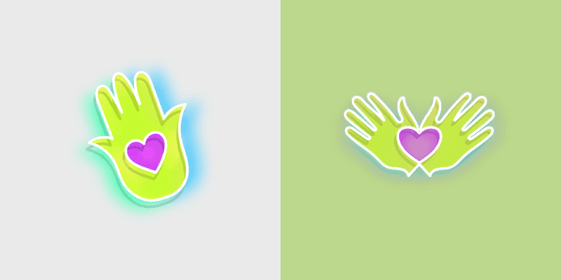 Neon Yoga Peace cursor preview