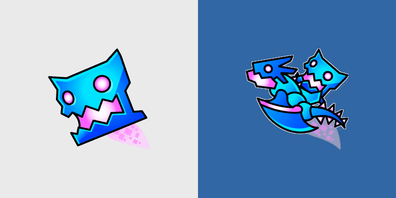 Cute Geometry Dash Cube & Ship Mouse Cursor Pack