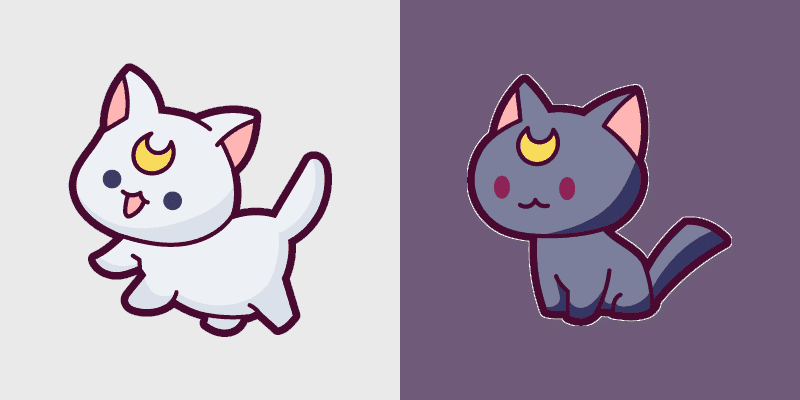 Sailor Moon Luna and Artemis