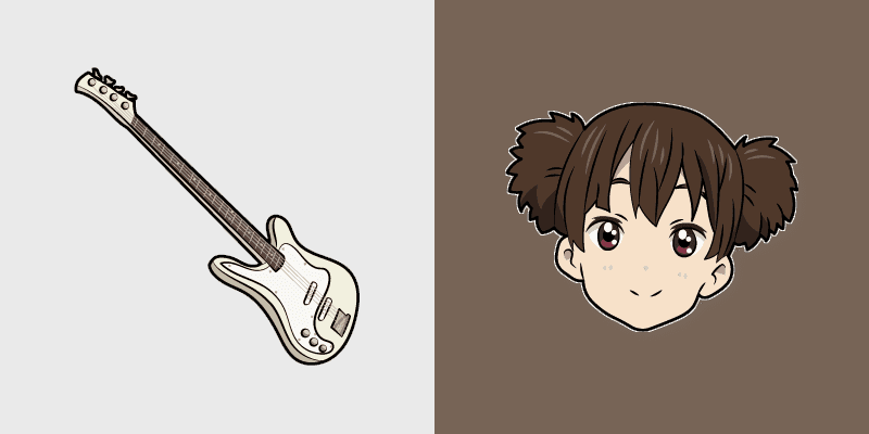 Custom Cursor - K-ON! Jun Suzuki & Guitar