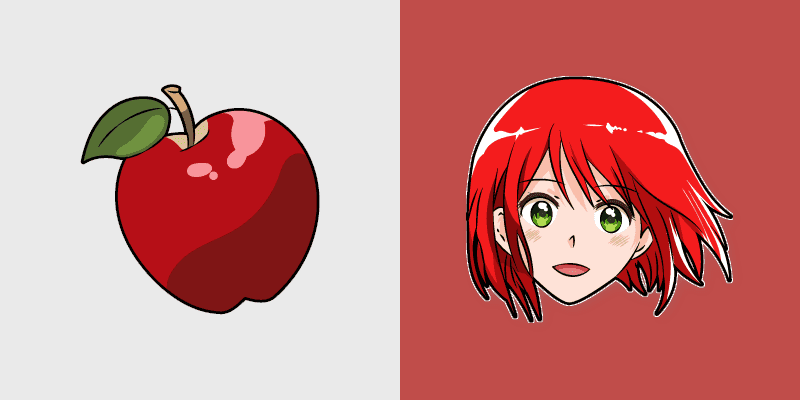 Cute Cursor Pack: Snow White with the Red Hair and Apple