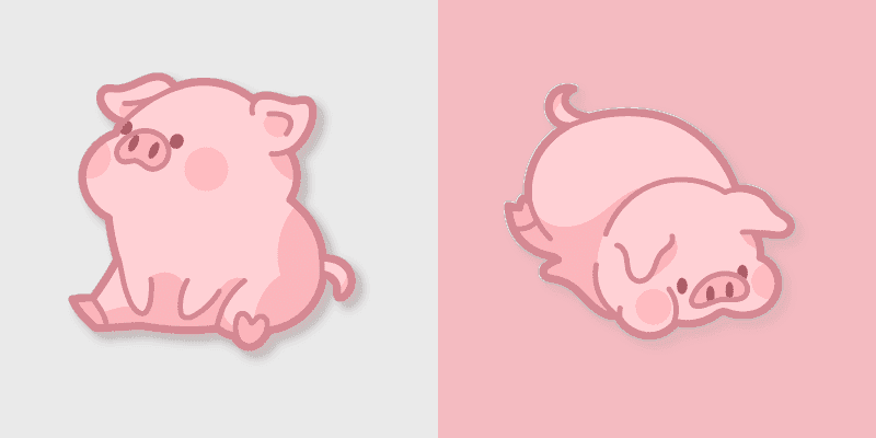 Adorable Cute Melancholic Pig