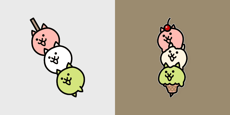 Cute Cursor Pack - The Battle Cats Sweet & Gelato Bro Cats