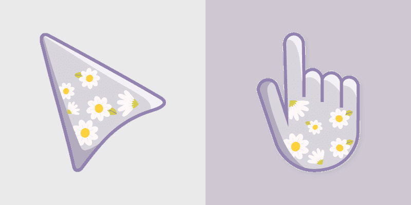 Cute Cursor - Grey-White Chamomile