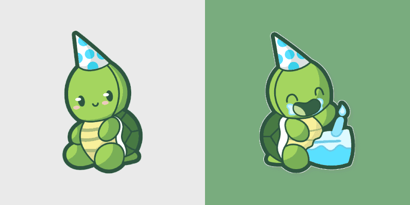 Custom Cute Birthday Turtle Cursor Pack