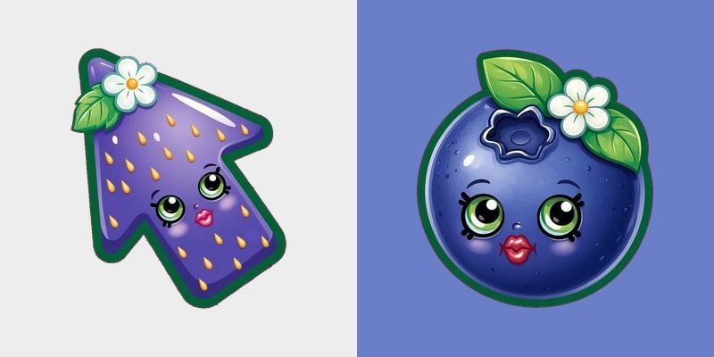 Kawaii Blueberry Smile Cursor