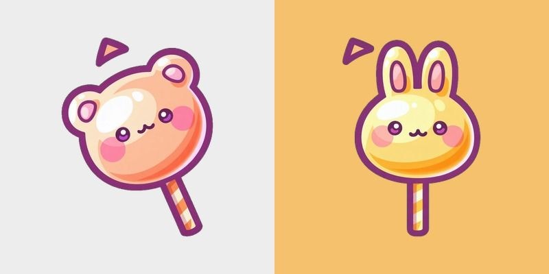 Kawaii Bunny Bear Lollipop Cursor