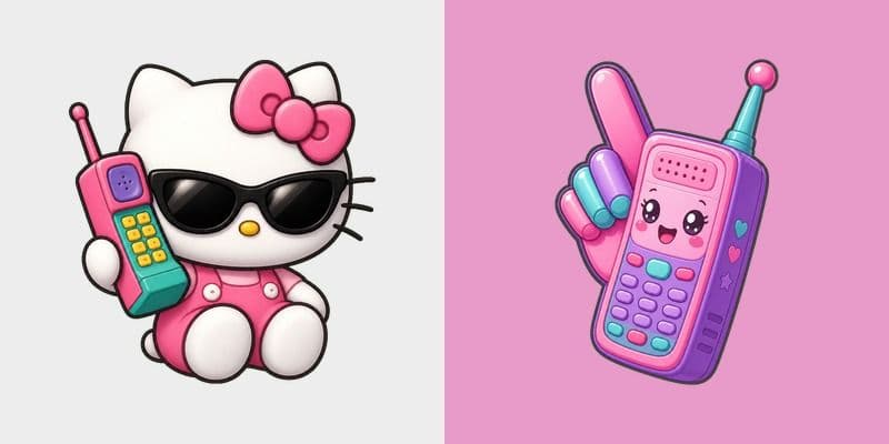 Kawaii Hello Kitty Shades & Brick Phone Cursor