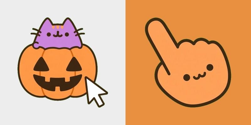 Kawaii Pumpkin Cat Cursor