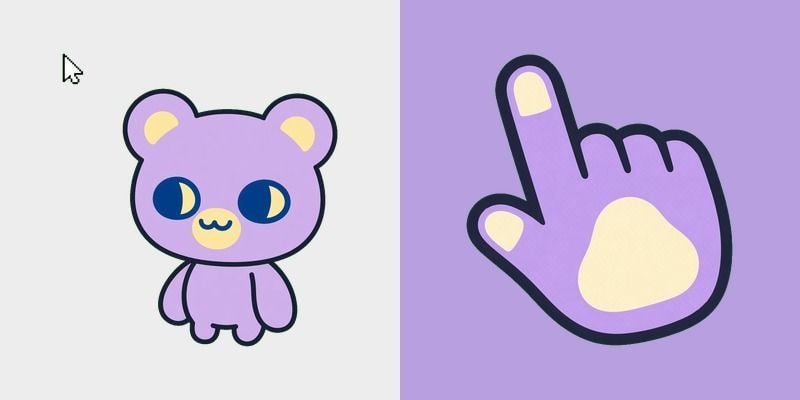 Lavender Chibi Bear Cursor cursor preview