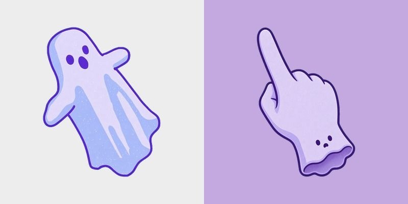 Lavender Cute Ghost Cursor