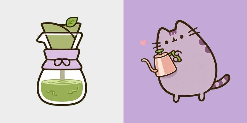 Lavender Matcha Pusheen Barista