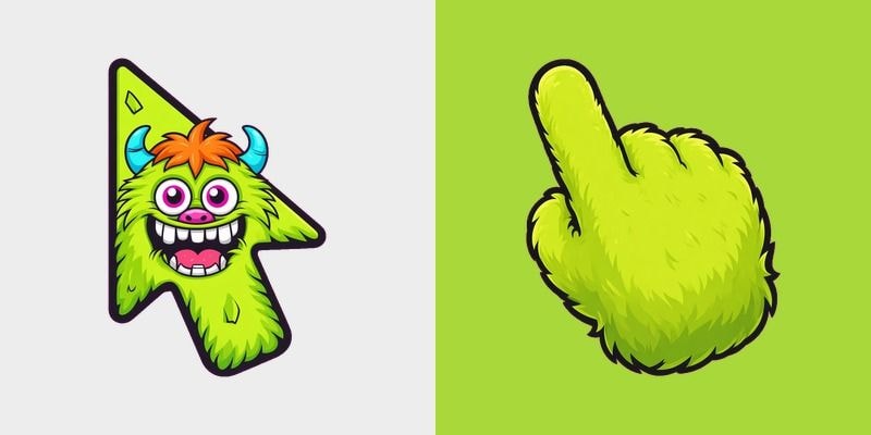 Lime Blob Horn Monster Cursor