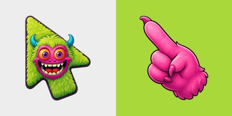 Lime Pink Squish Monster Cursor