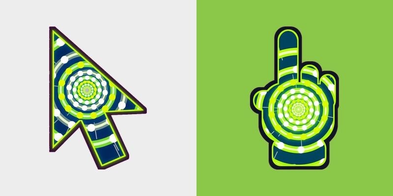 Lime Wormhole Tunnel Cursor