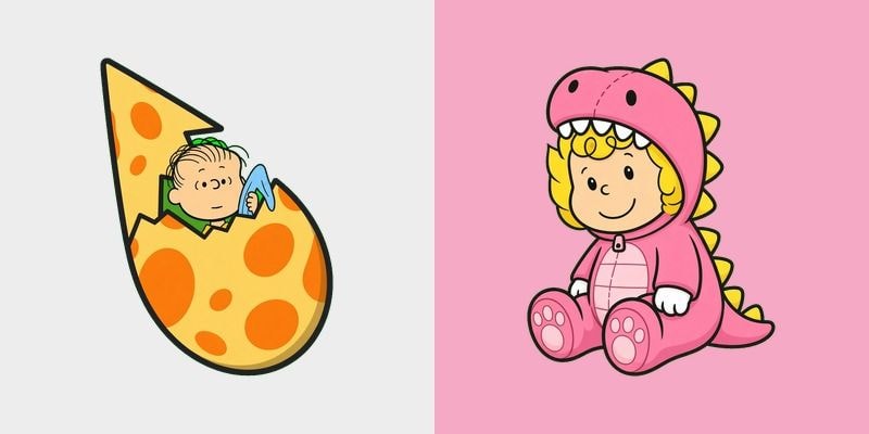 Linus Egg Sally Dino